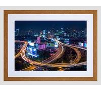Wee Blue Coo Photo Cityscape Timelapse Traffic Bangkok Thailand Framed Wall Art Print