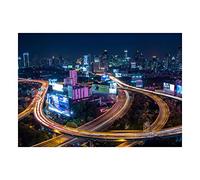 Wee Blue Coo Photo Cityscape Timelapse Traffic Bangkok Thailand Wall Art Print