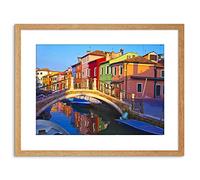 Wee Blue Coo PHOTO CITYSCAPE VENICE ITALY BURANO BRIDGE CANAL FRAMED PRINT F97X5504