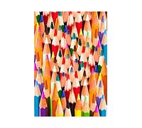 Wee Blue Coo Photo Colorful Pencils Abstract Colour Drawing Wall Art Print