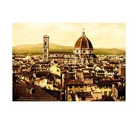 Wee Blue Coo Photo Colour Tint Florence Italy Cathedral Rooftops Wall Art Print