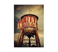 Wee Blue Coo Photo Composition Antique Retro Water Tower Rusty Wall Art Print