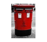 Wee Blue Coo Photo Composition Edwardian Post Box Red London UK Wall Art Print