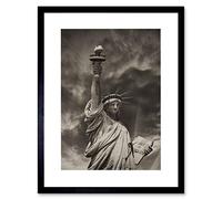 Wee Blue Coo PHOTO COMPOSITION LANDMARK STATUE LIBERTY NEW YORK FRAMED ART PRINT B12X13068