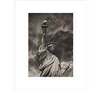 Wee Blue Coo PHOTO COMPOSITION LANDMARK STATUE LIBERTY NEW YORK FRAMED ART PRINT B12X13068