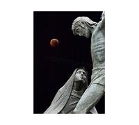 Wee Blue Coo Photo Composition Statues Jesus Our Lady Lunar Eclipse Wall Art Print