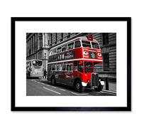 Wee Blue Coo Photo Composition Vintage Antique Routemaster London Bus Framed Wall Art Print