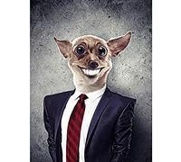 Wee Blue Coo Photo Dog Wearing Suit Chihuahua Smile Funny Large Art Print Poster Wall Decor 18x24 inch