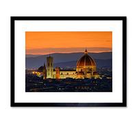 Wee Blue Coo Photo Dom Nacht Florence Cathedral Sunset Framed Wall Art Print