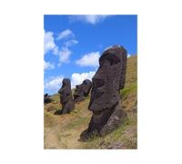 Wee Blue Coo Photo Easter Island Stone Head Moai Wall Art Print