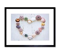 Wee Blue Coo Photo Heart Seashells Rocks Wood Beach Love Framed Print Picture F12X403
