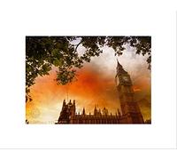 Wee Blue Coo PHOTO LANDMARK COMPOSITION ST STEPHEN TOWER BIG BEN LONDON ART PRINT B12X13107