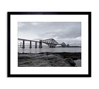 Wee Blue Coo Photo Landmark River Forth Bridges Rail Road Scotland Framed Wall Art Print