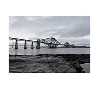 Wee Blue Coo Photo Landmark River Forth Bridges Rail Road Scotland Wall Art Print