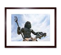 Wee Blue Coo Photo Landmark Statue Neptune Trident Turtle Virginia Beach Art Framed Wall Art Print