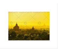 Wee Blue Coo PHOTO LANDSCAPE CULTURAL BAGAN TEMPLE MYANMAR SUNSET FRAMED ART PRINT B12X13307