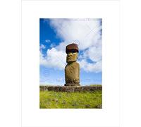 Wee Blue Coo PHOTO LANDSCAPE CULTURAL EASTER ISLAND STATUE MOAI FRAMED ART PRINT B12X13308