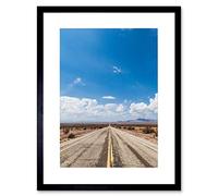Wee Blue Coo PHOTO LANDSCAPE OLD ROUTE 66 AMBOY CALIFORNIA ROAD FRAMED ART PRINT B12X13120