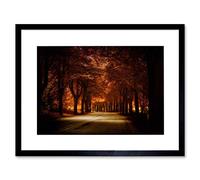 Wee Blue Coo PHOTO LANDSCAPE ROAD FOREST TREES LIGHT SUNBEAM SHADE FRAMED ART PRINT B12X8553