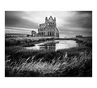 Wee Blue Coo Photo Landscape Whitby Abbey England Art Print Poster Wall Decor 12X16 Inch