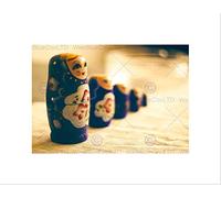 Wee Blue Coo PHOTO MATRYOSHKA NESTING DOLLS RUSSIA BLACK FRAMED ART PRINT PICTURE B12X9122
