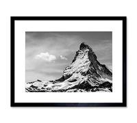Wee Blue Coo Photo Matterhorn Alps Mountain Black White Framed Wall Art Print