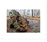 Wee Blue Coo Photo Military Exercise Assault Course Mud USA Wall Art Print