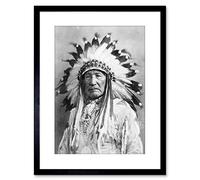 Wee Blue Coo Photo Native American Indian Mountain Chief Framed Wall Art Print