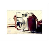 Wee Blue Coo PHOTO OLD VINTAGE RETRO ANTIQUE CAMERA RED SILVER FRAMED ART PRINT B12X13342