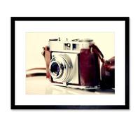 Wee Blue Coo Photo Old Vintage Retro Antique Camera Red Silver Framed Wall Art Print