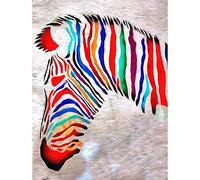Wee Blue Coo Photo Painting Graffiti Psychedelic Zebra Head Art Print Poster Wall Decor 12X16 Inch