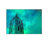 Wee Blue Coo Photo Painting Segovia Cathedral Tower Crows Wall Art Print