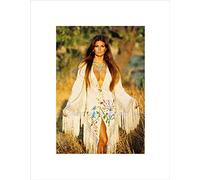 Wee Blue Coo PHOTO PORTRAIT MOVIE ACTRESS RAQUEL WELCH BLACK FRAMED ART PRINT B12X12281