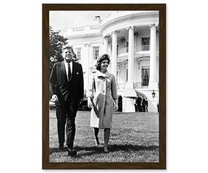 Wee Blue Coo Photo President USA John Jackie Kennedy JFK White House Lawn Artwork Framed Wall Art Print A4