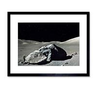 Wee Blue Coo Photo Rock Moon Landing Apollo 17 Space Astronaut Framed Wall Art Print