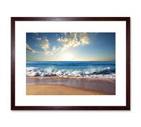 Wee Blue Coo Photo Seascape Beach Sand Ocean Surf Waves Framed Wall Art Print