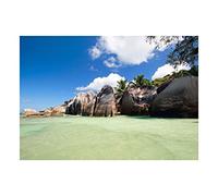 Wee Blue Coo Photo Seascape D'argent Beach Digue Island Seychelles Wall Art Print