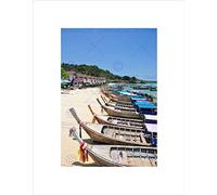Wee Blue Coo PHOTO SEASCAPE MOTOR BOAT BEACH PHUKET THAILAND TROPICAL SAND SEA PRINT B12X8241