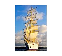 Wee Blue Coo Photo Ship Boat Tall Mast Sail Sea Nautical Rigging Wall Art Print
