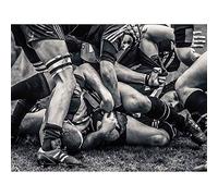 Wee Blue Coo Photo Sport Rugby Football Close Up Scrum Players Ball Game Art Print Poster Wall Decor 12X16 Inch