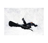 Wee Blue Coo Photo Sport Snowboarding Wipe Out Snow Winter Thumbs Up Wall Art Print