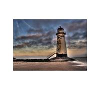 Wee Blue Coo Photo Talacre Lighthouse Ghostly Coast Beach Rustic Wales Wall Art Print