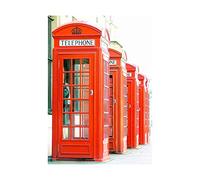 Wee Blue Coo Photo Telephone Box Kiosk Red Style British London Picture Wall Art Print