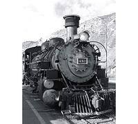 Wee Blue Coo Photograph Black White Train Steam Engine Front Art Print Poster Wall Decor 12X16 Inch