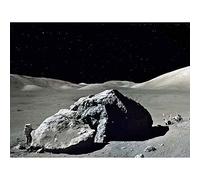 Wee Blue Coo Photograph Rock Moon Landing Apollo 17 Space Astronaut Art Print Poster Wall Decor 12X16 Inch