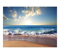 Wee Blue Coo Photograph Seascape Beach Sand Ocean Surf Waves Art Print Poster Wall Decor 12X16 Inch