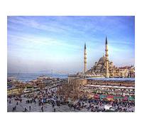 Wee Blue Coo Photography Landmark Sultan Ahmed Mosque Istanbul Turkey Art Print Poster Wall Decor 12X16 Inch