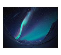 Wee Blue Coo Photography Landscape Winter Aurora Borealis Northern Lights Art Print Poster Wall Decor 12X16 Inch