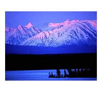 Wee Blue Coo Photography Midnight Alpen Glow Alaska Art Print Poster Wall Decor 12X16 Inch