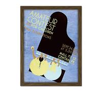 Wee Blue Coo Piano Contest Central Park New York Artwork Framed Wall Art Print 18X24 Inch